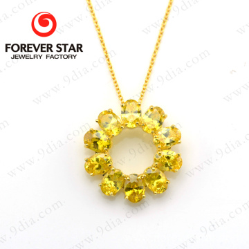 Natural loose gemstones 14K Gold Plated Necklace Jewelry